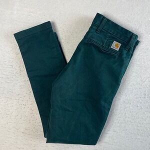 Carhartt WIP Sid Pant Mens 31x32 Green Slim Chino Trousers Work In Progress